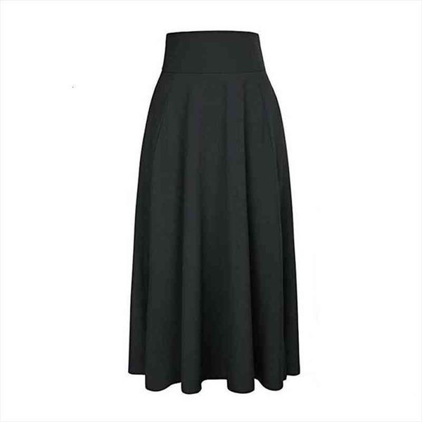 vintage womens skirts high waist solid color stretch plain flared pleated long skirt, Black
vintage womens skirts high waist solid color stretch plain flared pleated long skirt, Black