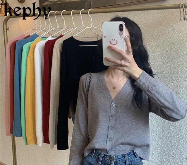 women's korean-style loose autumn short high-waist long-sleeve outdoor autumn sweater v-neck cardigan woman sweaters, White
women's korean-style loose autumn short high-waist long-sleeve outdoor autumn sweater v-neck cardigan woman sweaters, White