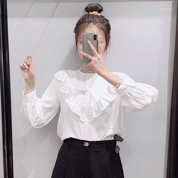 women ruffle white shirts long sleeve solid o-neck elegant office ladies work wear blouses 20201
women ruffle white shirts long sleeve solid o-neck elegant office ladies work wear blouses 20201