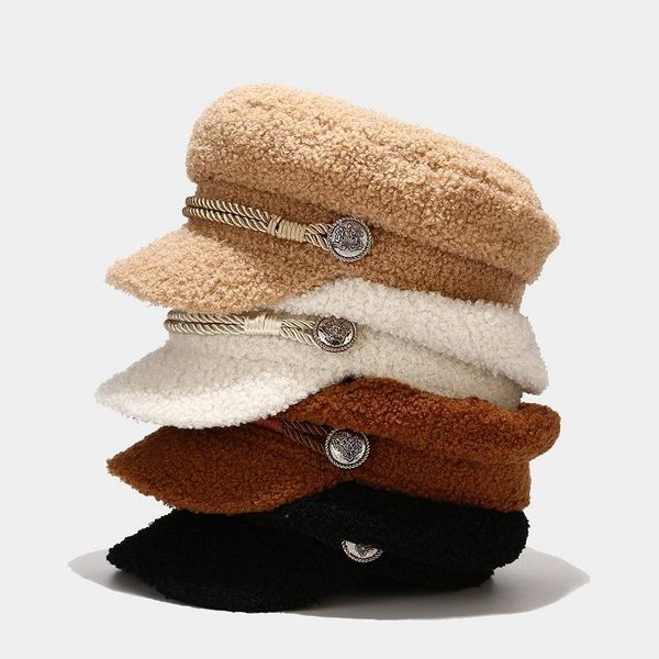 stingy brim hats south korean version of the lamb cashmere women in autumn and winter hat thickened warm flat cap tide, Blue;gray
stingy brim hats south korean version of the lamb cashmere women in autumn and winter hat thickened warm flat cap tide, Blue;gray