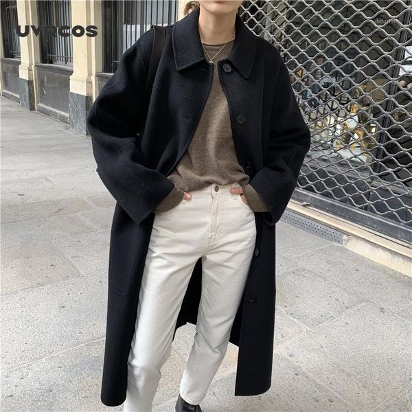 uvrcos korean french elegant single breasted 2020 women coats casual versatile loose turn-down collar ladies long coat1, Black
uvrcos korean french elegant single breasted 2020 women coats casual versatile loose turn-down collar ladies long coat1, Black