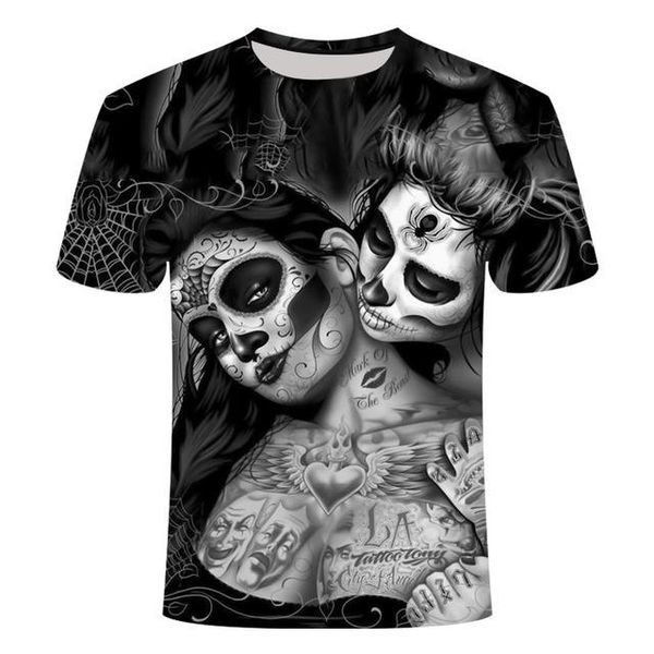 3d skull poker men brand mens 3d print shirts funny aesthetic horror men clothing