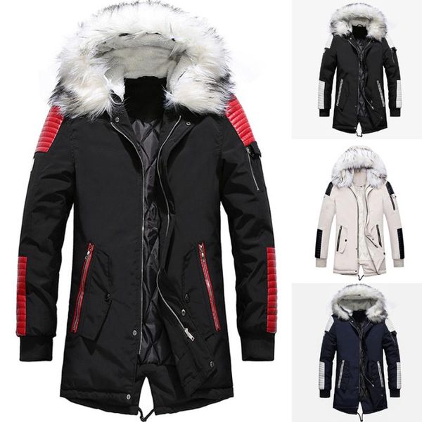 2020 winter warm mens mid-long faux fur hooded cotton padded sports outdoor outerwear fitted jacket coat parkas, Black
2020 winter warm mens mid-long faux fur hooded cotton padded sports outdoor outerwear fitted jacket coat parkas, Black