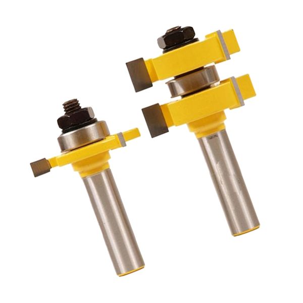 2 pcs tongue and groove router bits set 3 teeth t shape wood milling cutter 
2 pcs tongue and groove router bits set 3 teeth t shape wood milling cutter