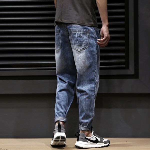 2021 new japanese style fashion men jeans loose fit elastic casual cotton denim harem trousers streetwear vintage designer long pants lfzu, Blue
2021 new japanese style fashion men jeans loose fit elastic casual cotton denim harem trousers streetwear vintage designer long pants lfzu, Blue