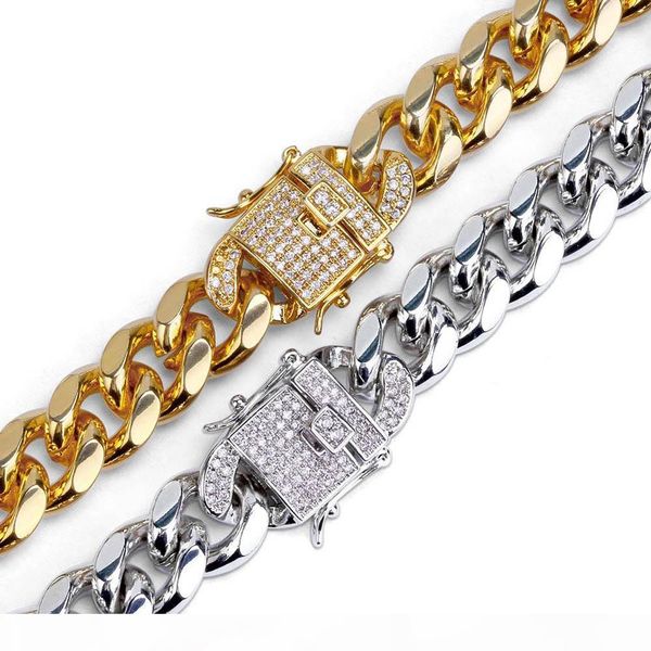 stainless steel 18k real gold electroplated micro-studded diamond clasp miami cuba link necklace for men high polished iced out chains, Silver
stainless steel 18k real gold electroplated micro-studded diamond clasp miami cuba link necklace for men high polished iced out chains, Silver