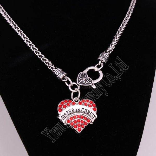 pendant necklaces arrival rhodium plated zinc studded with sparkling crystals sister in christ heart necklace, Silver
pendant necklaces arrival rhodium plated zinc studded with sparkling crystals sister in christ heart necklace, Silver