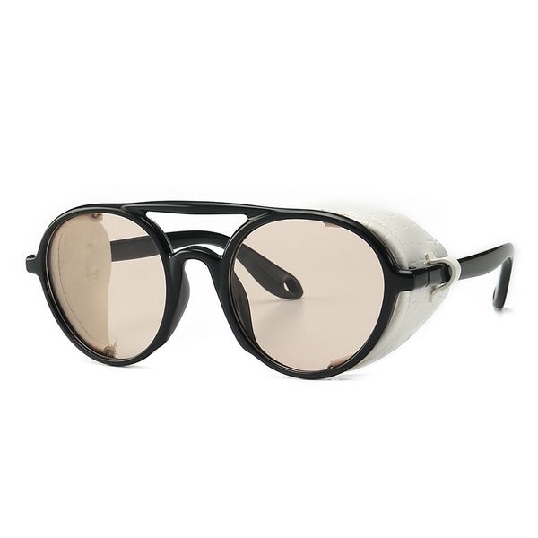 serpentine men's sunglasses leather special design steampunk round frame visor lens brand designer sunglasses, White;black
serpentine men's sunglasses leather special design steampunk round frame visor lens brand designer sunglasses, White;black