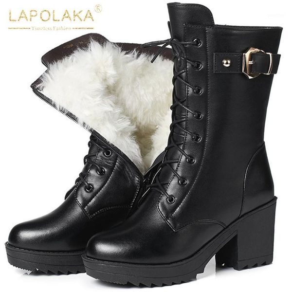 boots lapolaka 2021 design snow women shoes genuine cow leather comfy rubber sole wool lining platform winter female1, Black
boots lapolaka 2021 design snow women shoes genuine cow leather comfy rubber sole wool lining platform winter female1, Black