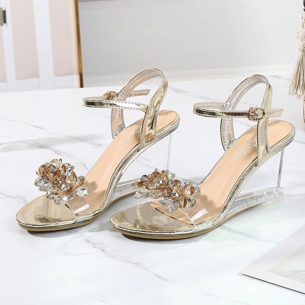 2021 summer new style women stripper high heels all-match sandals transparent wedges sandals large size prom glass lady shoes, Black
2021 summer new style women stripper high heels all-match sandals transparent wedges sandals large size prom glass lady shoes, Black
