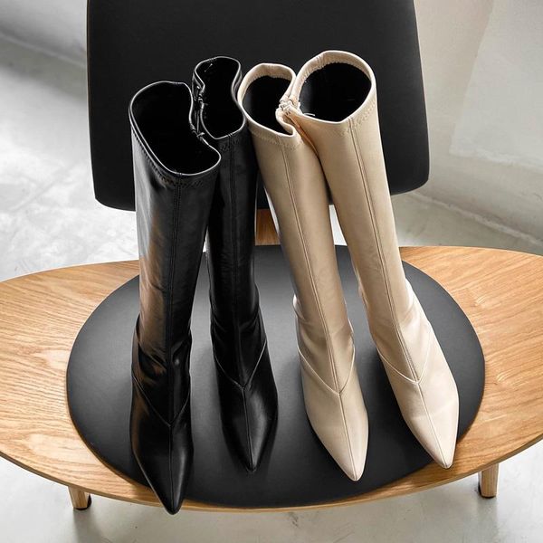 boots deat 2021 spring autumn fashion high thick heel white bottom genuine leather single shoes women short cool sf016, Black
boots deat 2021 spring autumn fashion high thick heel white bottom genuine leather single shoes women short cool sf016, Black