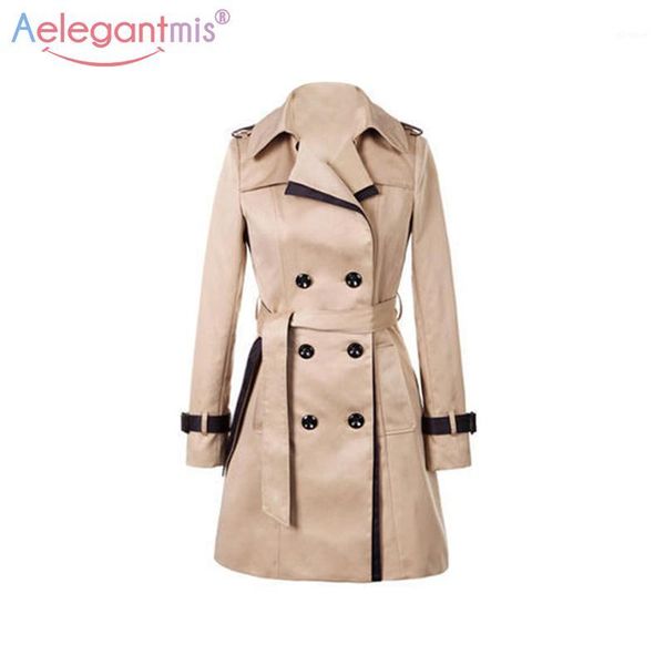 aelegantmis 2018 autumn women double breasted long trench coat khaki with belt classic casual office lady business outwear fall1, Tan;black
aelegantmis 2018 autumn women double breasted long trench coat khaki with belt classic casual office lady business outwear fall1, Tan;black