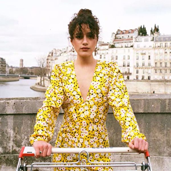2021 new yellow spring printed woman v neck long boho fashion dress female autumn sp6o, Black;gray
2021 new yellow spring printed woman v neck long boho fashion dress female autumn sp6o, Black;gray