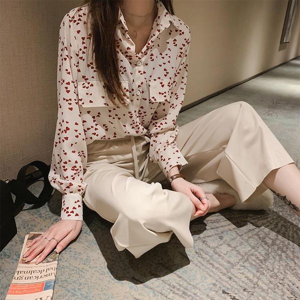 women's blouses & shirts ceodogg work style temperament blouse women loose plus size heart print long sleeve blusas spring fake pocket, White
women's blouses & shirts ceodogg work style temperament blouse women loose plus size heart print long sleeve blusas spring fake pocket, White
