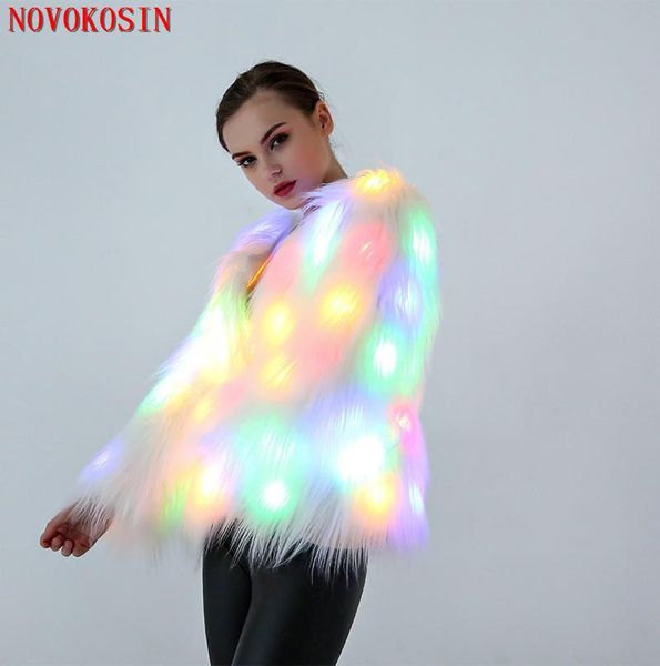 women's fur & faux 2021 women led light coat christmas costumes cosplay fluffy jacket outwear winter warm festival party club overcoat, Black
women's fur & faux 2021 women led light coat christmas costumes cosplay fluffy jacket outwear winter warm festival party club overcoat, Black