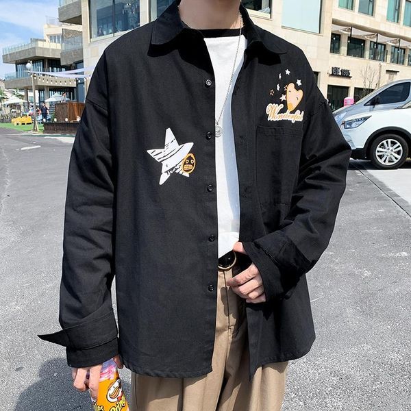 2019 spring and autumn new recommended youth popular cotton loose cartoon long-sleeved shirt male black / green -5xl1, White;black
2019 spring and autumn new recommended youth popular cotton loose cartoon long-sleeved shirt male black / green -5xl1, White;black