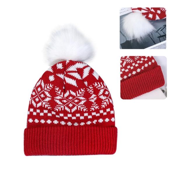 women christmas snowflake winter knitted beanie hat cute fluffy pompom stretch cuffed skull cap holiday ski ear warmer, Blue;gray
women christmas snowflake winter knitted beanie hat cute fluffy pompom stretch cuffed skull cap holiday ski ear warmer, Blue;gray