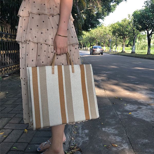 fggs-summer striped canvas bag simple canvas bag shoulder for women shopping and traveling large capacity women's casual b
fggs-summer striped canvas bag simple canvas bag shoulder for women shopping and traveling large capacity women's casual b