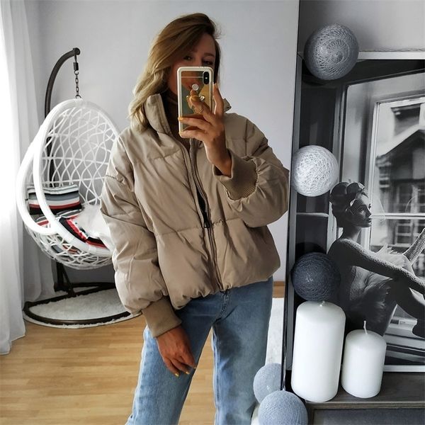 winter warm thicken parkas women solid stand collar full sleeve pocket jackets fashion casual loose clothes zipper coats black lj201021
winter warm thicken parkas women solid stand collar full sleeve pocket jackets fashion casual loose clothes zipper coats black lj201021