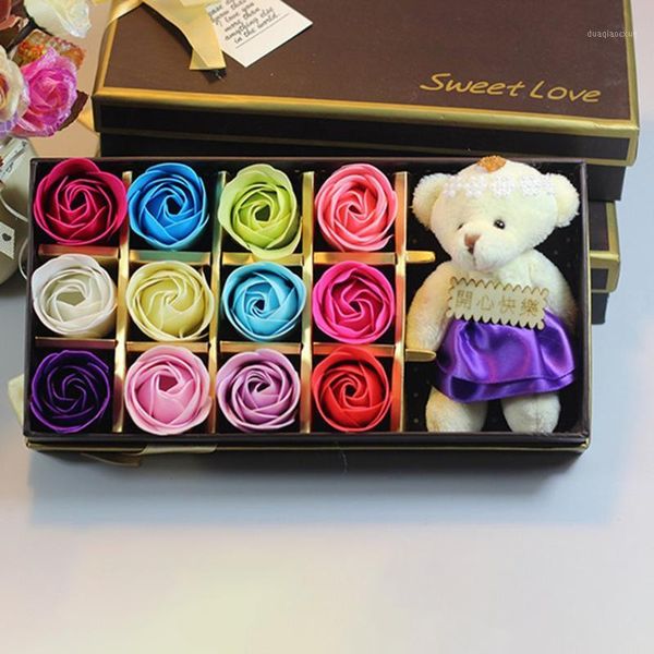 decorative flowers & wreaths 12pcs/set soap rose flower with gift box and bear doll women bath body artificial wedding party valentine gifts
decorative flowers & wreaths 12pcs/set soap rose flower with gift box and bear doll women bath body artificial wedding party valentine gifts