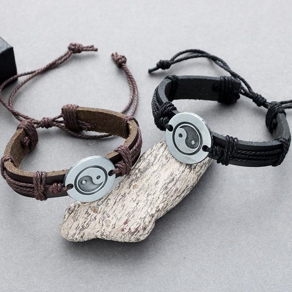 charm bracelets fashion yin yang tai chi leather bracelet men and women couple valentine's day jewelry gift wholesale, Golden;silver
charm bracelets fashion yin yang tai chi leather bracelet men and women couple valentine's day jewelry gift wholesale, Golden;silver
