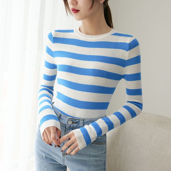 autumn winter o-neck women sweaters korea stripe long sleeve knit shirt fashion casual slim knitted sweater top, White;black
autumn winter o-neck women sweaters korea stripe long sleeve knit shirt fashion casual slim knitted sweater top, White;black