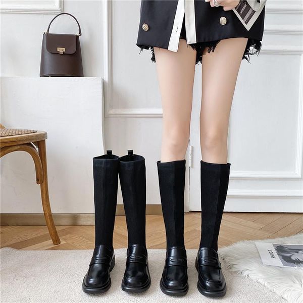 women's boots autumn shoes booties ladies flat heel platform round toe thigh high heels high round toe, Black
women's boots autumn shoes booties ladies flat heel platform round toe thigh high heels high round toe, Black