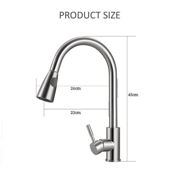 304 stainless steel kitchen faucet and cold water mixing faucet single handle single hole pullout kitchen faucet de qylzep
304 stainless steel kitchen faucet and cold water mixing faucet single handle single hole pullout kitchen faucet de qylzep
