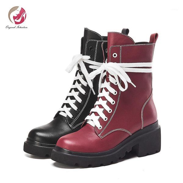 original intention fashion cross-tied round toe square ankle boots woman boots black wine red platform shoes woman1 
original intention fashion cross-tied round toe square ankle boots woman boots black wine red platform shoes woman1