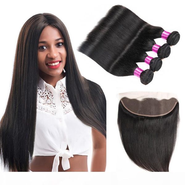 13*4 frontal and bundles malaysian indian brazilian peruvian virgin straight hair lace frontal with bundles human hair bundles with frontal, Black
13*4 frontal and bundles malaysian indian brazilian peruvian virgin straight hair lace frontal with bundles human hair bundles with frontal, Black