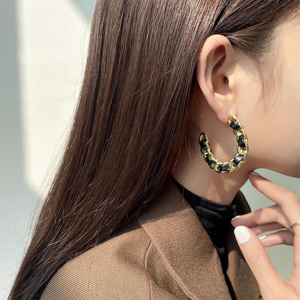 earrings 2021 trendy for women hoop gold chain black large leather girl gift unusual minimalist jewelry punk piercing earrings, Silver
earrings 2021 trendy for women hoop gold chain black large leather girl gift unusual minimalist jewelry punk piercing earrings, Silver