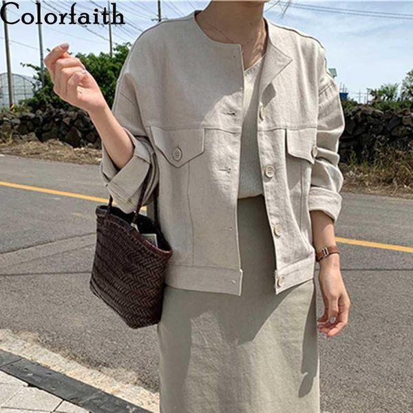 colorfaith new 2020 summer autumn women's jacket casual pockets fashionable cargo outerwear cotton and linen short jk85701, Black;brown
colorfaith new 2020 summer autumn women's jacket casual pockets fashionable cargo outerwear cotton and linen short jk85701, Black;brown