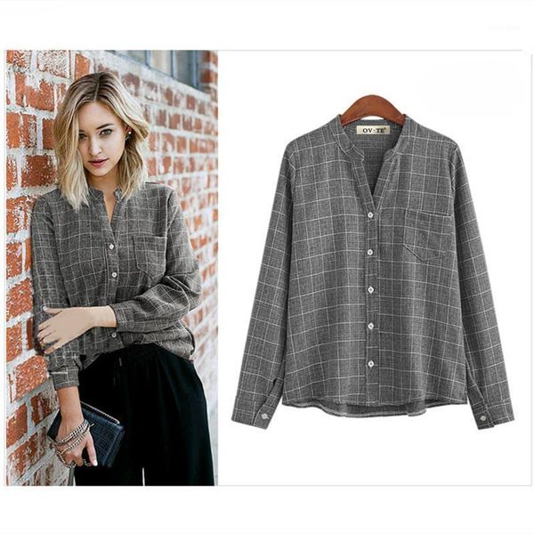 women plaid printed blouse autumn stylish long sleeve plaid shirt fashion blouse casual buttons shirt clothing for ladies1, White
women plaid printed blouse autumn stylish long sleeve plaid shirt fashion blouse casual buttons shirt clothing for ladies1, White