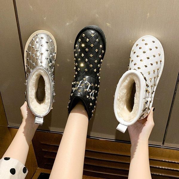 2020 winter comfortable snow boots korean style fashion women winter flats plush classic rivet snow boots woman botas de mujer, Black
2020 winter comfortable snow boots korean style fashion women winter flats plush classic rivet snow boots woman botas de mujer, Black