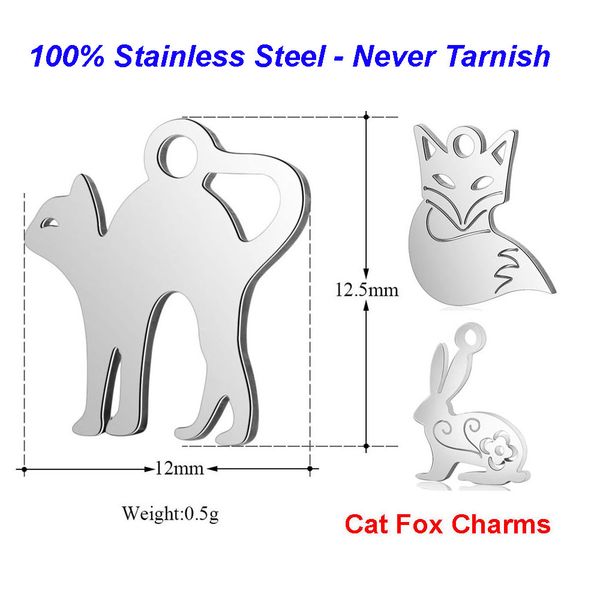 Charms 10pcs/lot 100% Stainless Steel Cat Charms VNISTAR High Polished Fox Rabbit Animal DIY Charm Jewelry Finding Supplies Wholesale
Charms 10pcs/lot 100% Stainless Steel Cat Charms VNISTAR High Polished Fox Rabbit Animal DIY Charm Jewelry Finding Supplies Wholesale