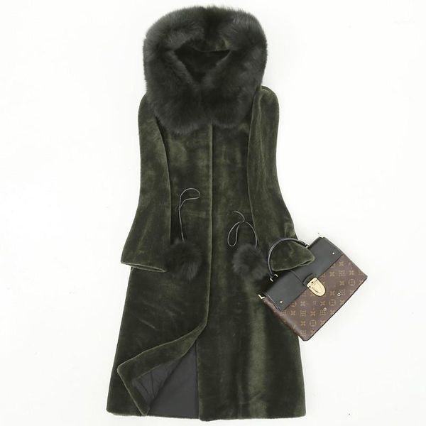 real fur coat female natural sheep shearing overcoat with genuine fur collar hooded wool winter jacket women wyq8351, Black
real fur coat female natural sheep shearing overcoat with genuine fur collar hooded wool winter jacket women wyq8351, Black