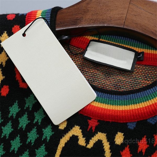 women's sweaters rainbow designer fashion double letter jacquard jumper for men women knitted sweatshirt couple loose sweater fui3, White;black
women's sweaters rainbow designer fashion double letter jacquard jumper for men women knitted sweatshirt couple loose sweater fui3, White;black