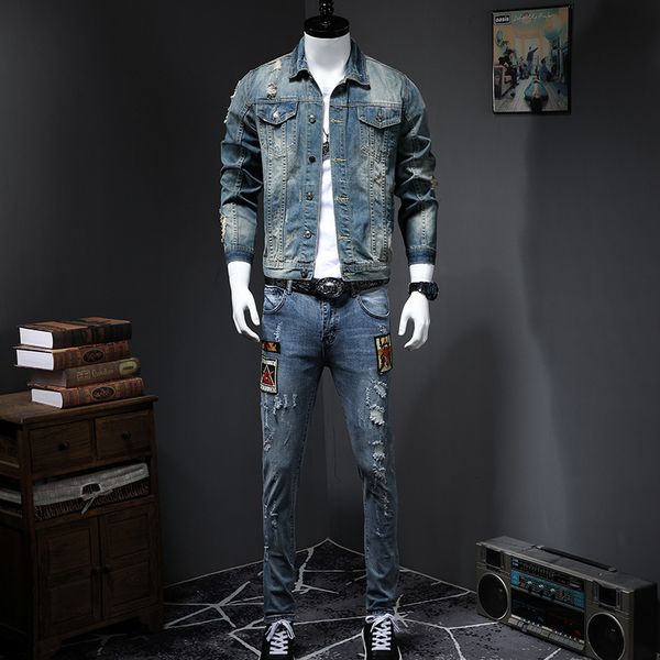 2y trendy mens jacket autumn winter style hole nostalgic fashion casual denim jacket wholesale jeans custom, Blue
2y trendy mens jacket autumn winter style hole nostalgic fashion casual denim jacket wholesale jeans custom, Blue