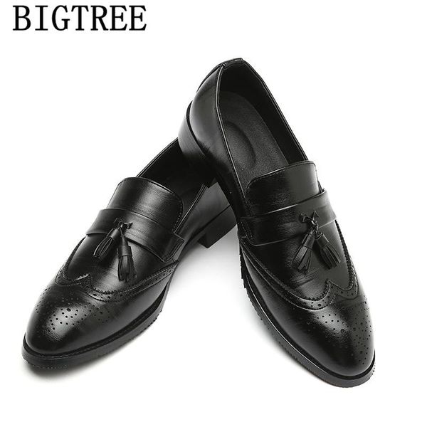 brogue shoes men leather tassel loafers formal shoes men dress office elegant coiffeur chaussure homme, Black
brogue shoes men leather tassel loafers formal shoes men dress office elegant coiffeur chaussure homme, Black