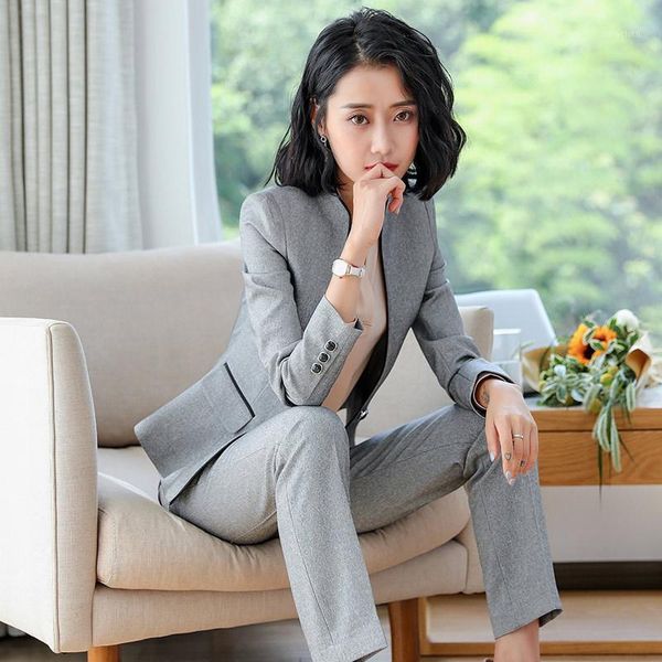 fashion women business pant suits uniform formal single buckle jacket and pant black gray blazer set woman 2 pieces suits1, White
fashion women business pant suits uniform formal single buckle jacket and pant black gray blazer set woman 2 pieces suits1, White
