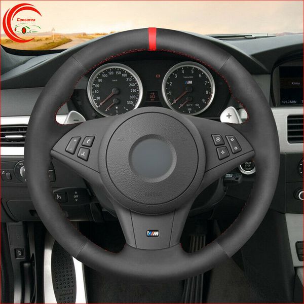 hand-stitch black leather red marker steering wheel cover for bmw m5 e60 e61 m6
hand-stitch black leather red marker steering wheel cover for bmw m5 e60 e61 m6