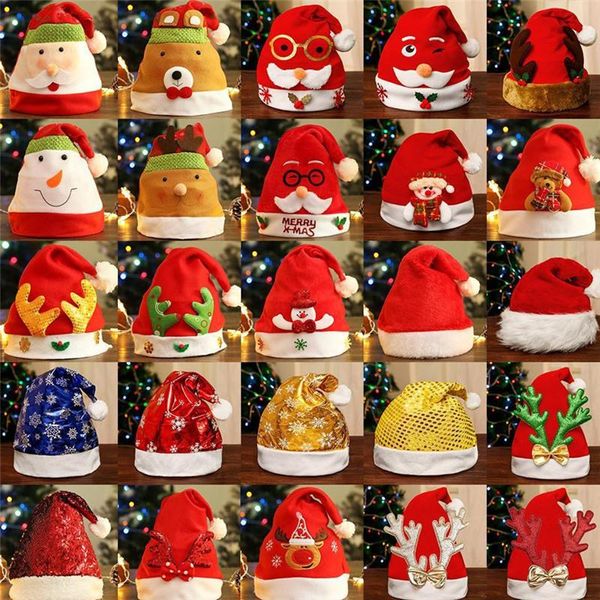 Child Cartoon Christmas Hat Christmas Supplies Santa Claus Hats Elk Led Glowing Hat Christmas Party Decoration Toy Gift For Kids Good Ppp