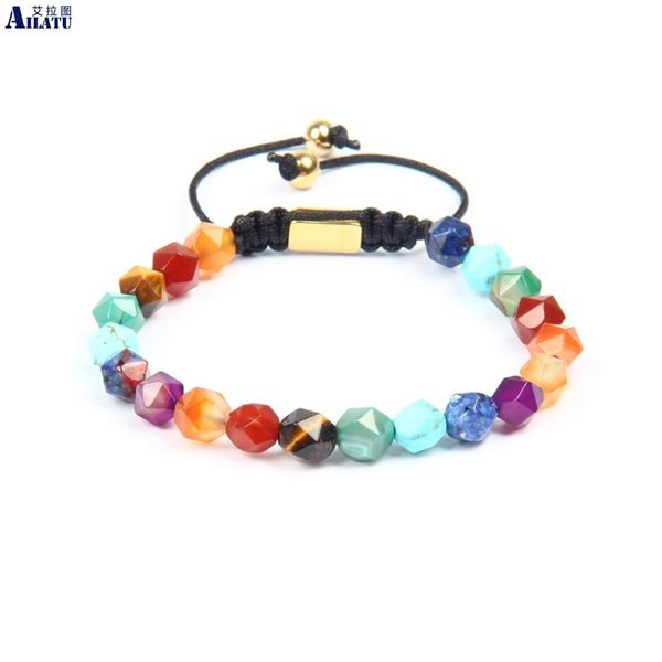 ailatu new chakras bracelet with faceted cut natural stone beads healing anxiety relief chakras jewelry for lover's gift y200730, Black
ailatu new chakras bracelet with faceted cut natural stone beads healing anxiety relief chakras jewelry for lover's gift y200730, Black