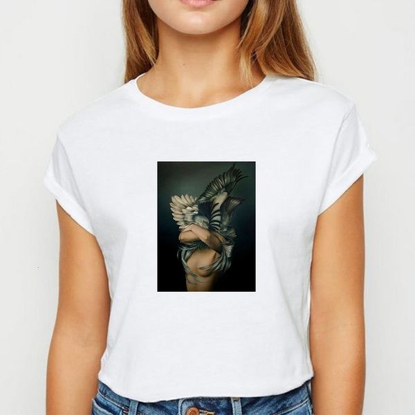 feather flower girl t shirt women harajuku spring summer tshirt streetwear persionalized round collar t-shirts, White
feather flower girl t shirt women harajuku spring summer tshirt streetwear persionalized round collar t-shirts, White