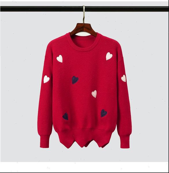 women girl winter embroidery sweater knitted pullovers casual loose sweater printed heart sweaters knitted drop shipping, White;black
women girl winter embroidery sweater knitted pullovers casual loose sweater printed heart sweaters knitted drop shipping, White;black