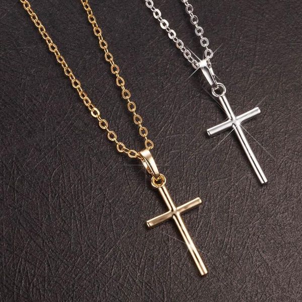 pendant necklaces european fashion trendy punk simple cross charms necklace for men women gold color plated link chain pendants, Silver
pendant necklaces european fashion trendy punk simple cross charms necklace for men women gold color plated link chain pendants, Silver