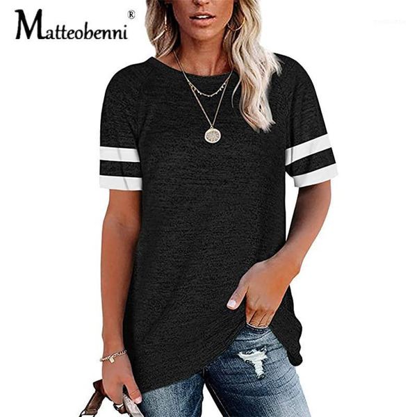 fashion casual o neck stitching short sleeve women's t shirt 2021 spring summer new striped loose ladies streetwear tee1, White
fashion casual o neck stitching short sleeve women's t shirt 2021 spring summer new striped loose ladies streetwear tee1, White