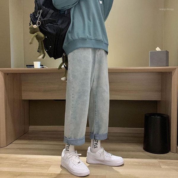 2021 spring men's baggy retro street style men solid color jeans trousers straight and washing casual pants1, Blue
2021 spring men's baggy retro street style men solid color jeans trousers straight and washing casual pants1, Blue