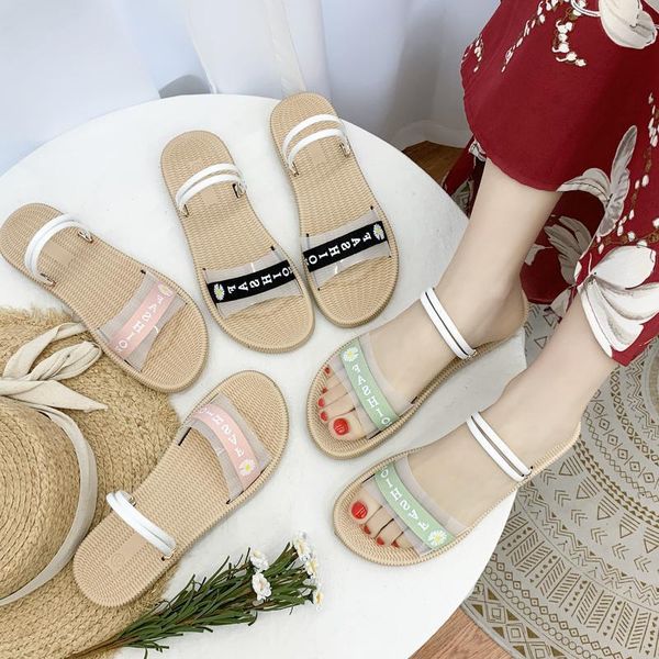 women shoes bohemian slippers female students wear flat bottom flip flops and transparent slippers for two times
women shoes bohemian slippers female students wear flat bottom flip flops and transparent slippers for two times