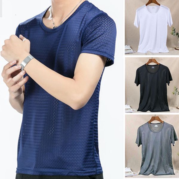 summer men's ice silk mesh fitness sports casual breathable bottoming shirt student solid color short sleeve t-shirt, White;black
summer men's ice silk mesh fitness sports casual breathable bottoming shirt student solid color short sleeve t-shirt, White;black